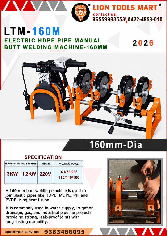LTM-160M Electric HDPE Pipe Manual Butt Welding Machine