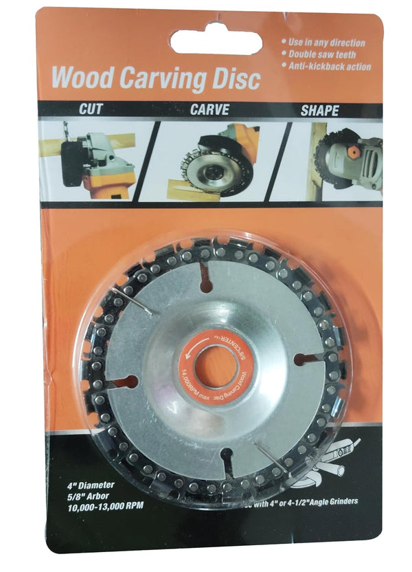 Lion 4Inch Wood Carving Disc for Angle Grinder | Heavy Duty Wood Shaping Tool