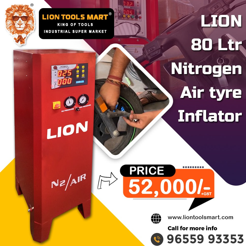 Lion 80 Ltr Automatic Nitrogen Tyre Inflator - High-Performance N2 Filling Machine