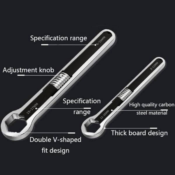 Lion Large Linked Wrench 5-27mm | Double Open End Multi-Size Wrench for Nuts & Bolts