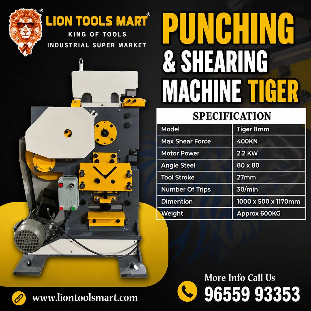 Lion Tiger 8mm Punching & Shearing Machine – 400KN Industrial Super Market Series