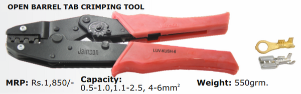 JAINSON LUV KUSH 6 OPEN BARREL TAB CRIMPING TOOL 6MM | RATCHET TYPE