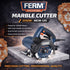 Ferm marble cutter with product details on a dark background