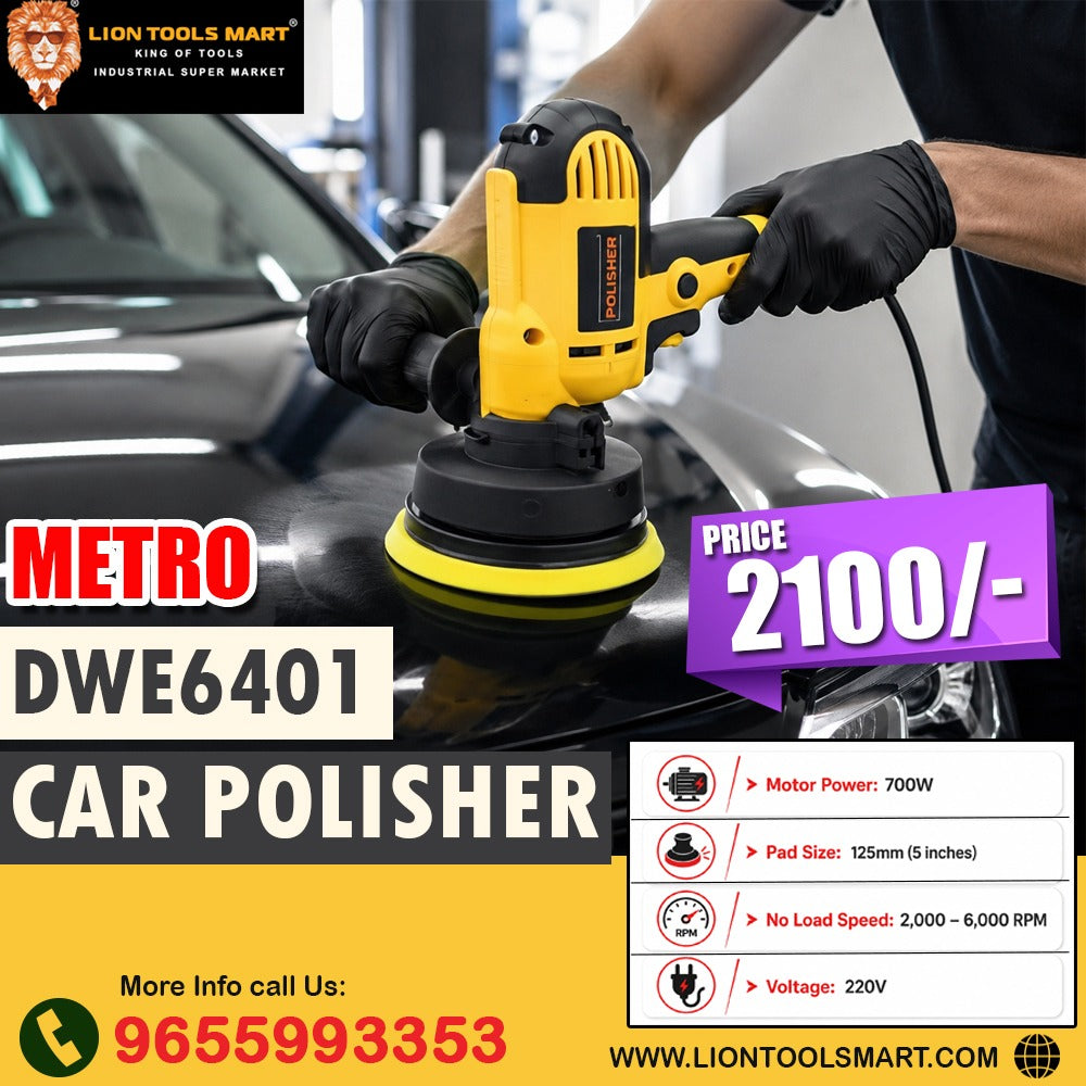 METRO DWE6401 700W Car Polisher – 125mm Variable Speed 2000–6000 RPM