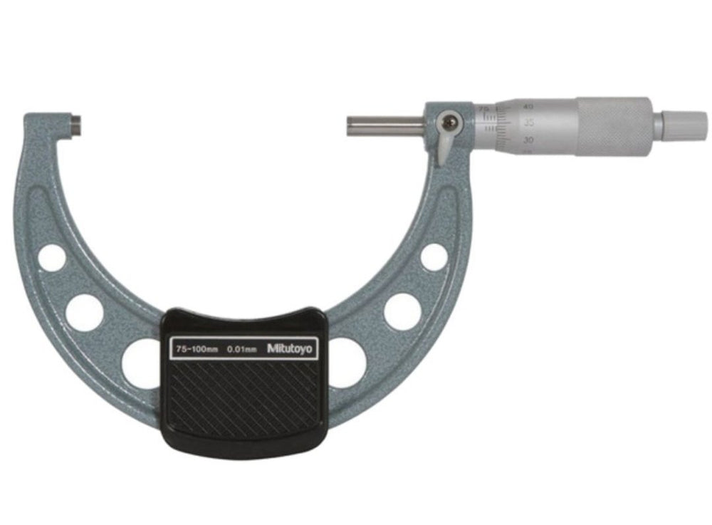 MITUTOYO Outside Micrometer 75–100mm | 0.01mm Precision Mechanical Micrometer with Ratchet Stop