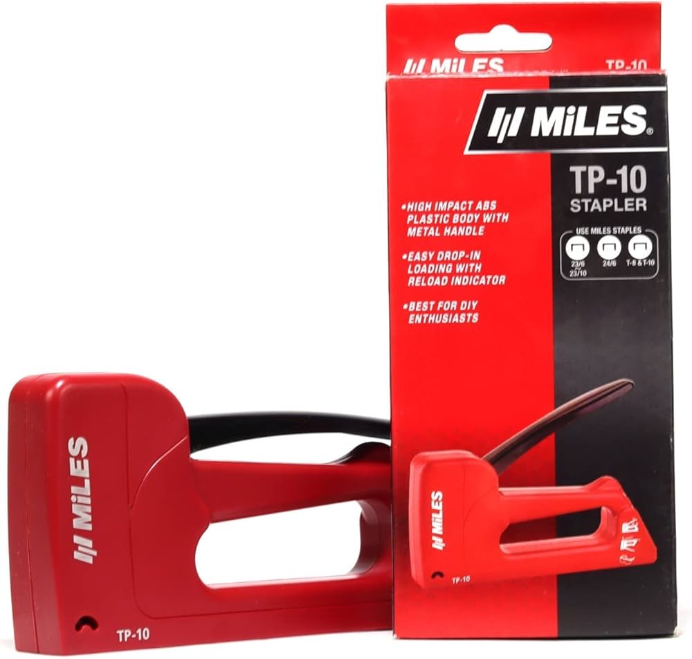 Miles Plastic TP-10 Gun Tracker Combo with 2000 Pcs 23/8 Stainless Steel Staple Pins – Heavy Duty Staple Gun Set
