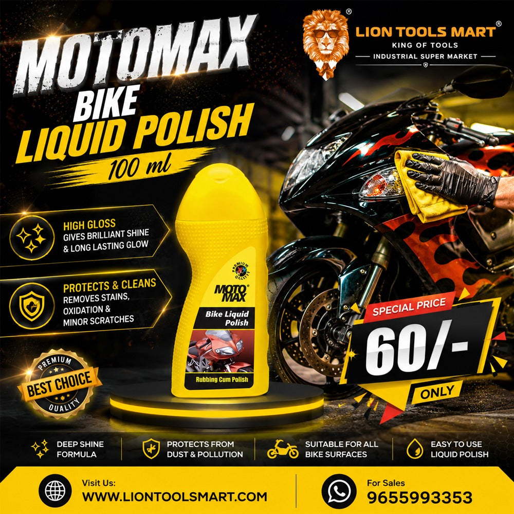 Motomax Bike Liquid Polish (100ml) – Rubbing Cum Polish for Instant High Gloss & Protection