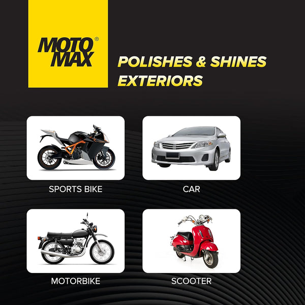 Motomax Bike Liquid Polish (100ml) | Rubbing Cum Polish for Instant High Gloss & Protection