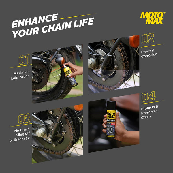 Motomax, Motomax Chain Lube, Chain Lube Spray, 200ml Chain Lube, Motorcycle Chain Lube, Bike Chain Lubricant, Chain Lubricant Spray, Motorcycle Chain Spray, Bike Chain Spray, Two Wheeler Chain Lube, Chain Maintenance Spray, Chain Lubrication, Motorcycle Maintenance, Bike Maintenance Product, Chain Protection Spray, Rust Protection Lubricant, Chain Wear Protection, Friction Reduction Lubricant, Motorcycle Service Product, Bike Service Spray, Garage Chain Lubricant, Workshop Lubricant, Mechanical Chain Lubric