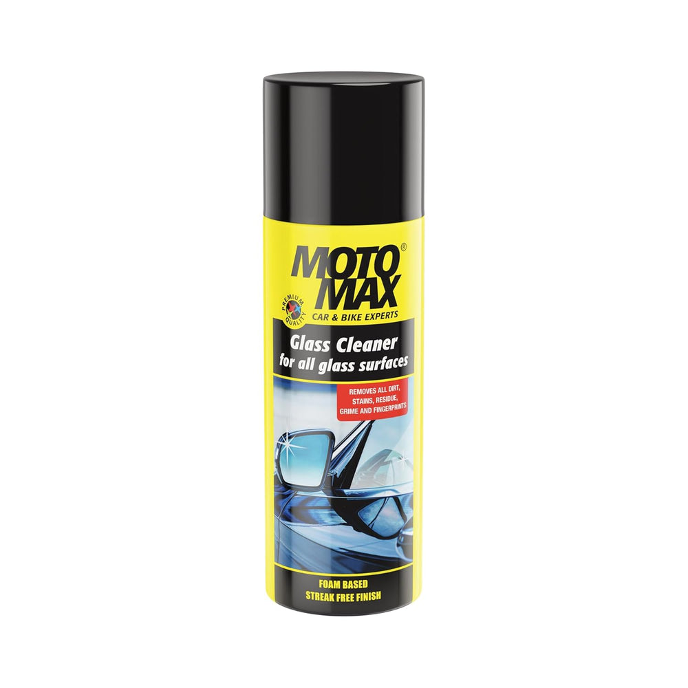 Motomax 200ml Glass Cleaner | Streak-Free Foam Cleaner for Car Windshields, Windows, Mirrors, Headlights, Bikes & All Glass Surfaces