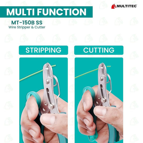 Multitech, Multitech 150B-SS, Wire Stripper, Wire Stripper Cutter, Stainless Steel Wire Stripper, Electrical Wire Stripper, Cable Stripper Tool, Wire Cutting Tool, Electrician Hand Tools, Electronics Repair Tools, PVC Grip Wire Stripper, Spring Loaded Wire Stripper, 10-22 AWG Wire Stripper, Industrial Hand Tools, Workshop Tools, Maintenance Tools, DIY Electrical Tools, Lion Tools Mart
