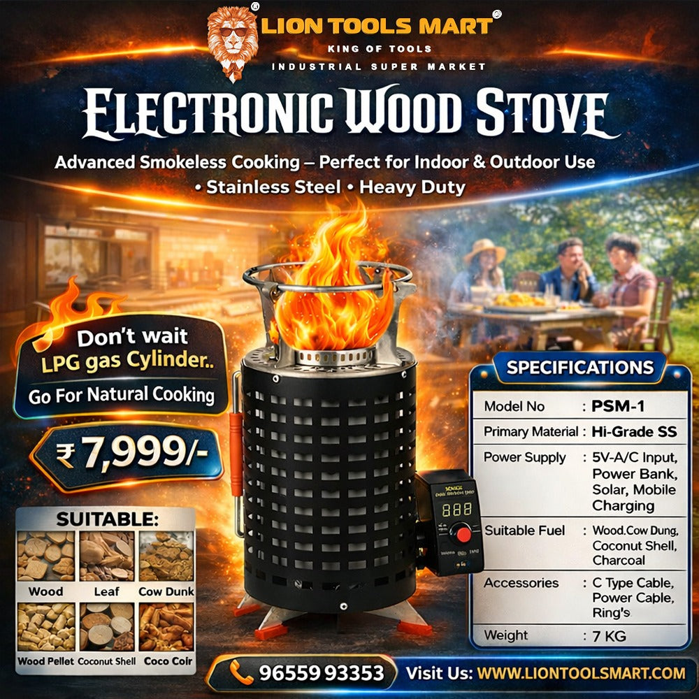 Electronic Wood Stove  – Smokeless, Portable Stainless Steel Cooking Stove | No Smoke, Only Heat! Electric Wood Burning Stove | புகை இல்லாத எலக்ட்ரிக் அடுப்பு