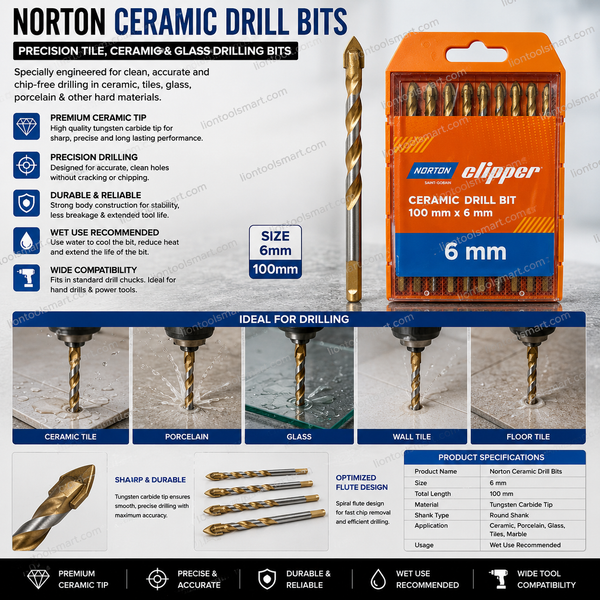 Norton Ceramic Drill Bits | Precision Tile, Ceramic & Glass Drilling Bits