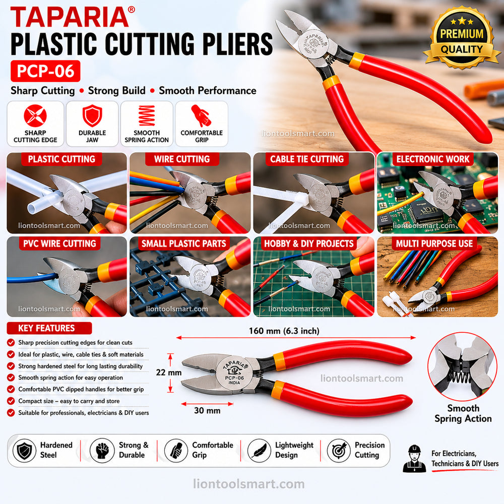 Taparia Plastic Cutting Pliers PCP-06 | Precision Plastic Cutter Tool