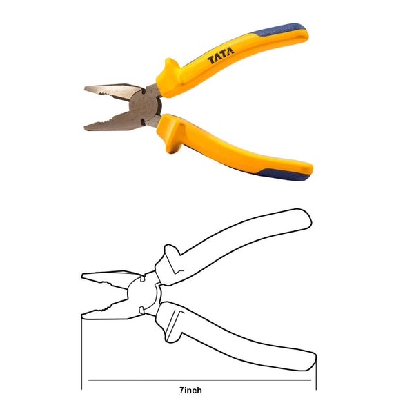 TATA PLCI02 Combination Plier 7 Inch / 180mm | Heavy Duty Combination Cutting Plier