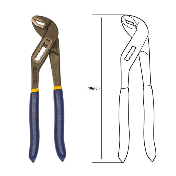 TATA PLW002 Water Pump Plier 10 Inch / 250mm | Heavy Duty Adjustable Pipe & Nut Gripping Plier