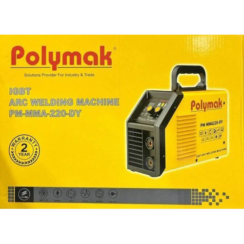 Polymak PM-MMA220-DY 220A IGBT ARC Welding Machine with 20–220A output, 60% duty cycle, 85% efficiency, and IGBT inverter technology. Ideal for mild steel, stainless steel, fabrication, repair, and industrial welding.