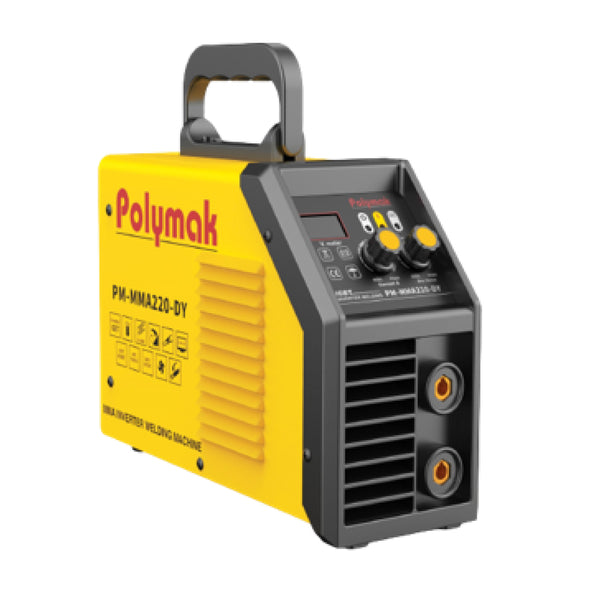 Polymak PM-MMA220-DY 220A IGBT ARC Welding Machine with 20–220A output, 60% duty cycle, 85% efficiency, and IGBT inverter technology. Ideal for mild steel, stainless steel, fabrication, repair, and industrial welding.