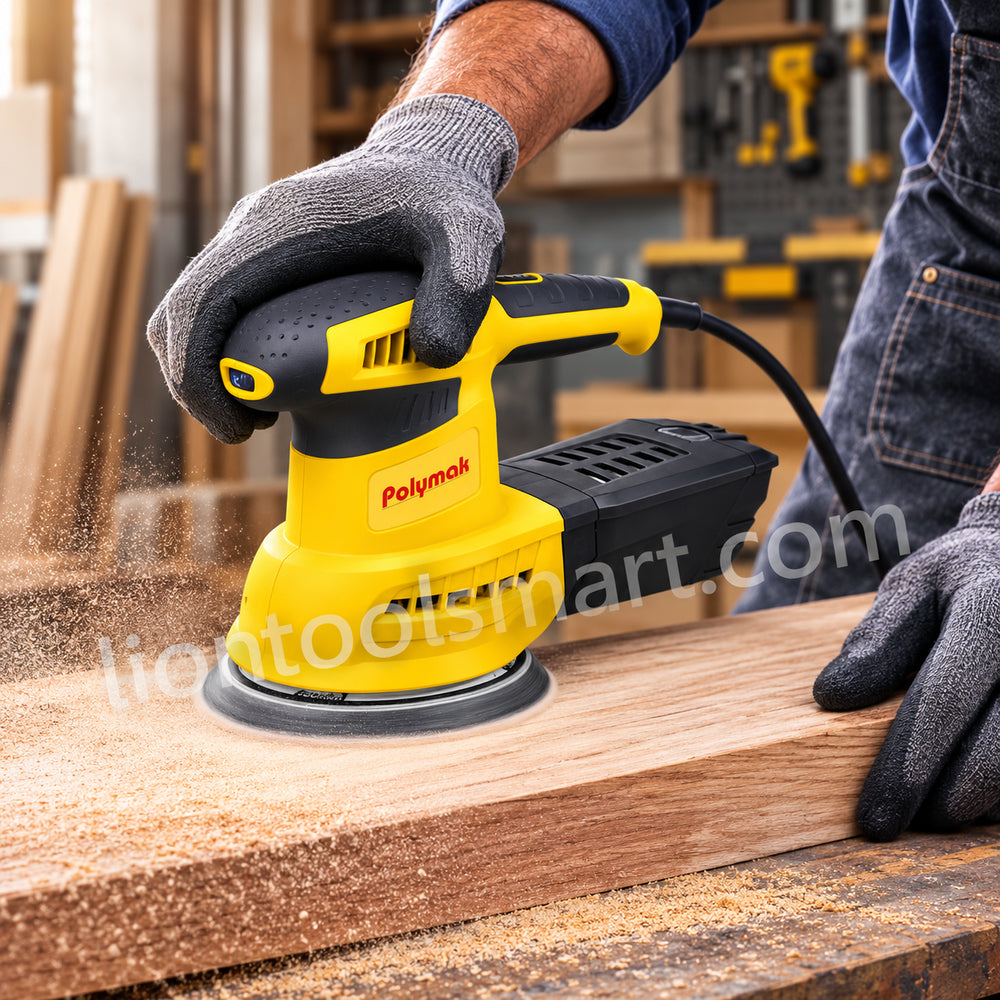 Polymak Random Orbital Sander 350W 150mm PM150ROS | Wood Sanding, Surface Finishing, Paint Removal & Furniture Applications