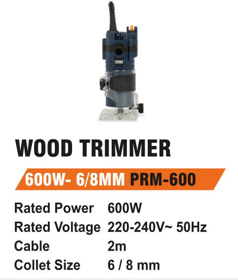 Ferm PRM600 6/8mm Wood Trimmer/Router 600W