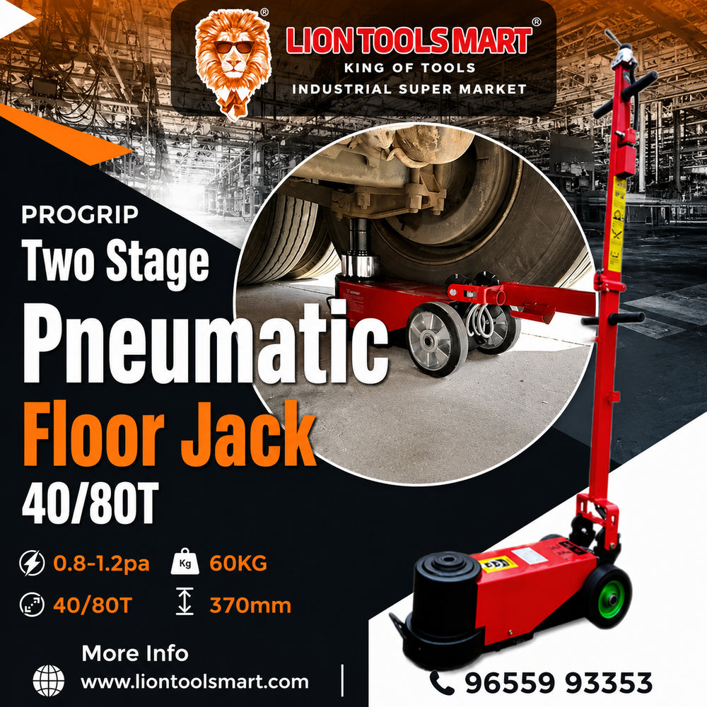 PROGRIP Two Stage Pneumatic Floor Jack (40/80T) - Heavy Duty Industrial Grade