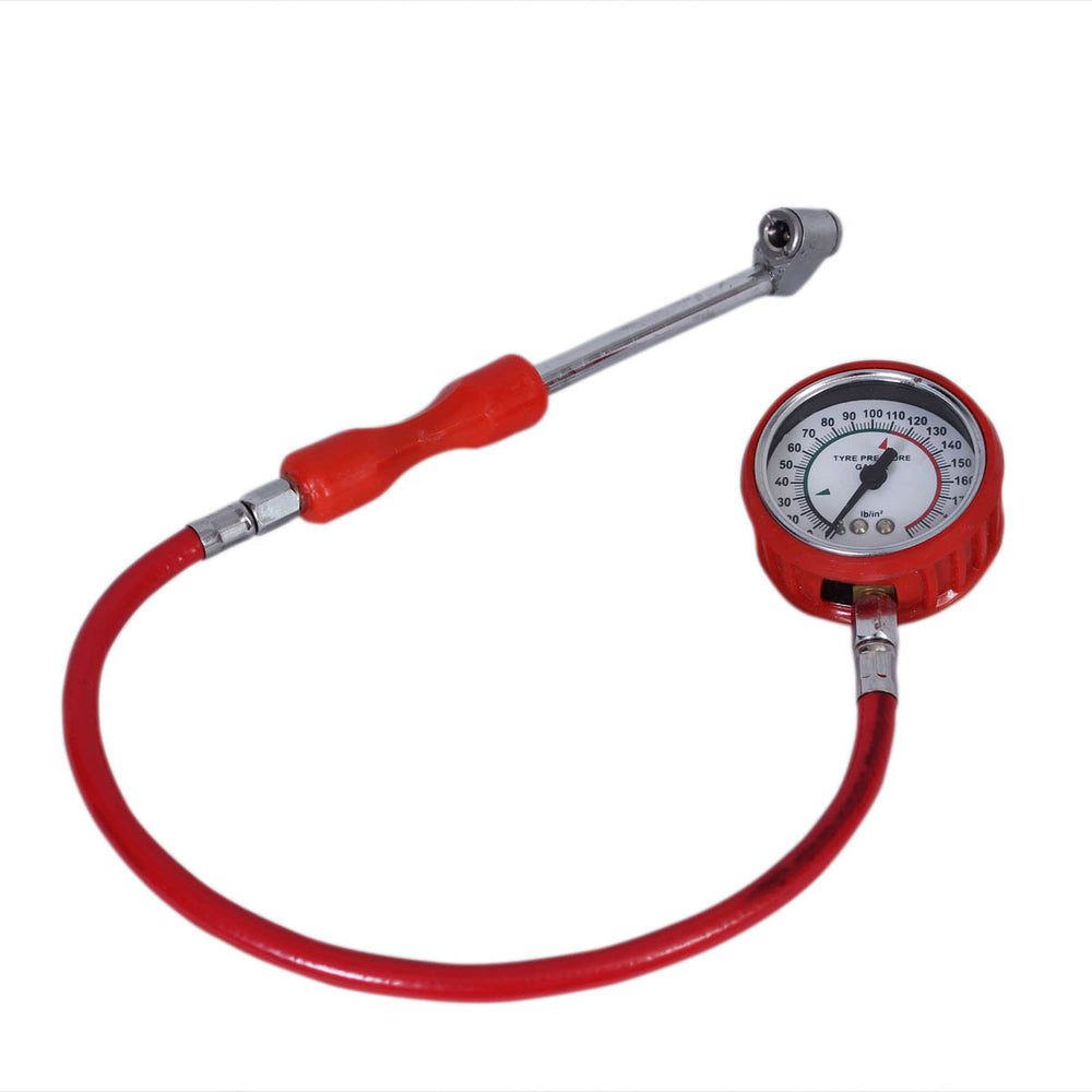 Payal Twin Pressure Gauge with Hose | Air checking Meter with Rubber Hose