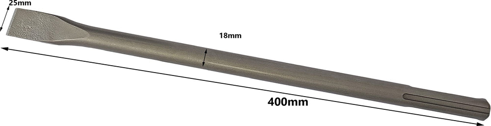 Polymak 18x400mm Flat Chisel | Wide Application for Concrete Chiseling, Masonry, Construction, Demolition, Brickwork, Stonework & General Surface Breaking Applications