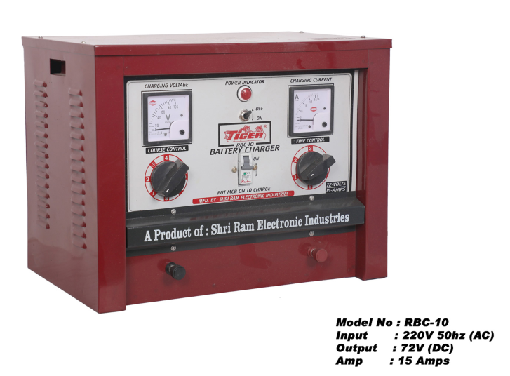 Tiger Battery Charger 72v-15a Half Wave RBC-10 | 100% Copper Winded Transformer