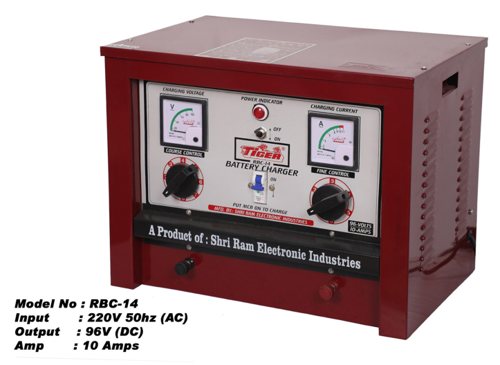 Tiger Battery Charger 96V-10Amps Half Wave RBC-14 | 100% Copper Winded Transformer