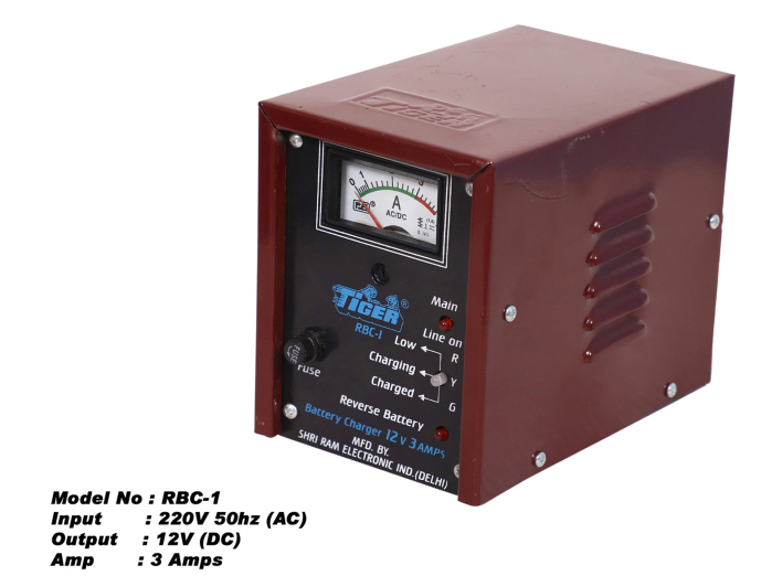 Tiger Battery Charger 12V-3Amps Full Wave RBC-1 | 100% Copper Winded