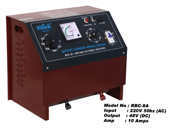 Tiger Battery Charger 48v-10a Half Wave RBC-8A | 100% Copper Winded Transformer