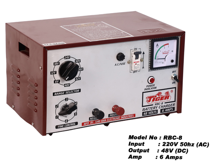 Tiger Battery Charger 48v-6a Half Wave RBC-8 | 100% Copper Winded Transformer