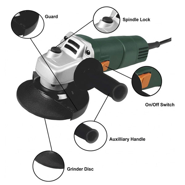 Ralli Wolf Light Duty 4Inch (100mm) Angle Grinder | 800W | Speed 11000 RPM | 2.9 Amps