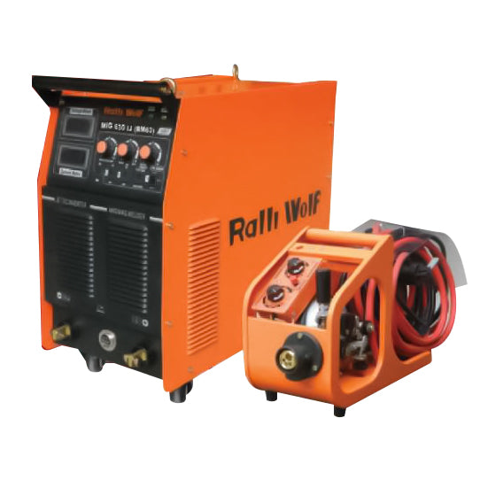 Ralli Wolf RM63 MIG 630IJ 630A heavy-duty inverter welding machine with separate 4-roll wire feeder and MMA welding facility