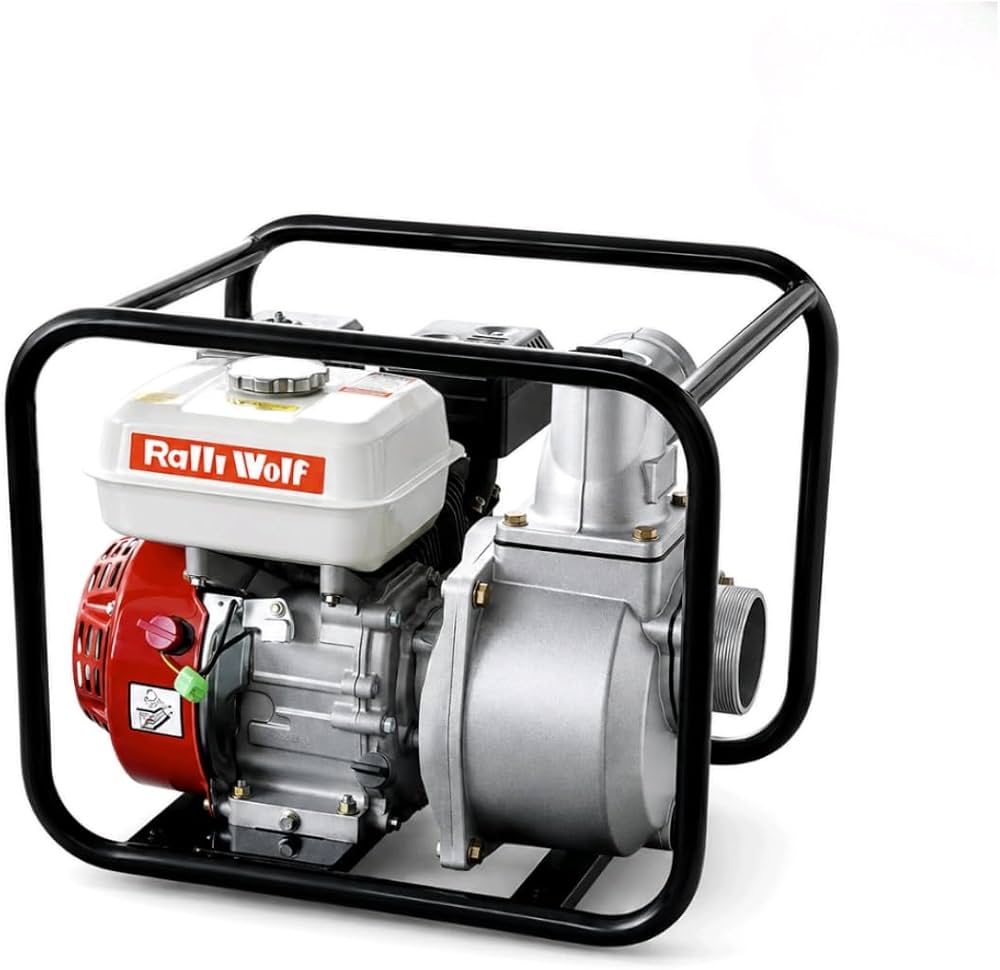 Ralli Wolf RP30 3-Inch Petrol Water Pump with 6.5HP 168F Engine and 28-Metre Maximum Head for Agricultural Irrigation, Farm Water Transfer, Construction Sites and Outdoor Water Management