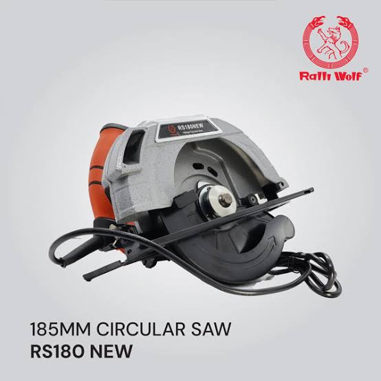 Ralli Wolf RS180 New 185mm Electric Circular Saw 1400W with Double Safety Switch and Protective Blade Guard