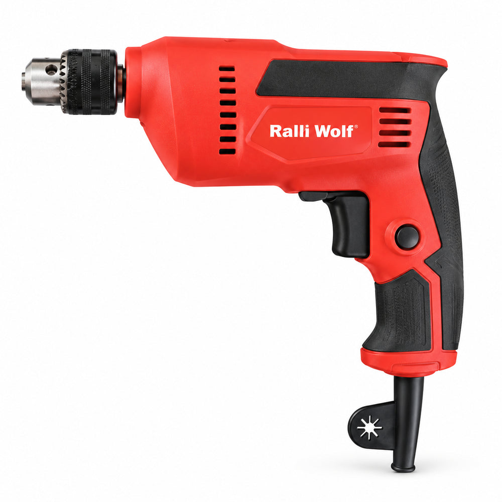 Ralli Wolf RED-10 10mm Electric Rotary Drill Machine – 450W Motor, 0–3000 RPM Variable Speed, Built-in Spirit Level and Soft Grip Handle for Accurate Drilling