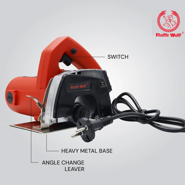 Ralli Wolf RW4 1050W 110mm marble cutter with 13000 RPM and 34mm cutting capacity for marble, stone and tile cutting applications
