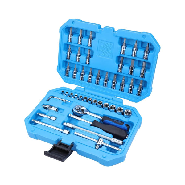 Taparia 46Pcs 1/4Inch Socket Set in Blow Moulding Box | Professional Tool Kit