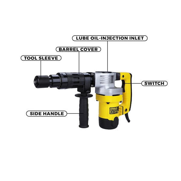 Stanley, Stanley STHM5KH, STHM5KH, 5Kg Demolition Hammer, 5Kg Chipping Hammer, Demolition Hammer, Hex Chipping Hammer, 1010W Demolition Hammer, 17mm Hex Hammer, Chisel Hammer, Percussion Hammer, Concrete Demolition Hammer, Concrete Chipping Hammer, Masonry Chipping Hammer, Brick Chipping Hammer, Construction Demolition Hammer, Surface Preparation Hammer, Heavy Duty Chipping Hammer, Anti Vibration Demolition Hammer, Construction Power Tool, Masonry Power Tool, Concrete Breaking Machine, Demolition Power Tool