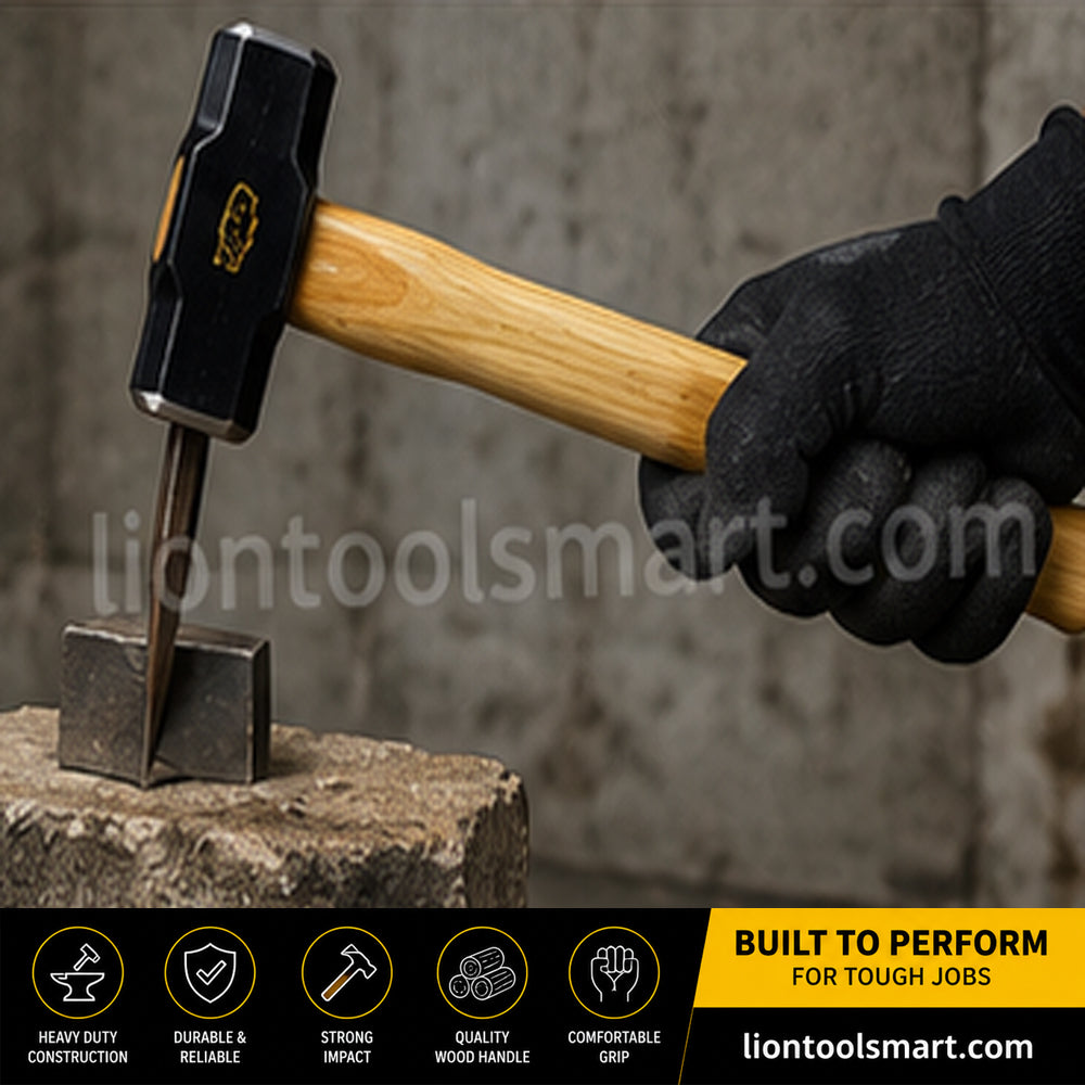 AS 16 LB Sledge Hammer with 750mm Ash Wood Handle AS-154 | Ultra Heavy Duty Long Handle Sledge Hammer