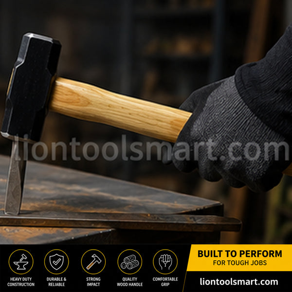 AS 3 LB Sledge Hammer with 305mm Ash Wood Handle AS-154 | Heavy Duty Club Hammer for Construction & Demolition