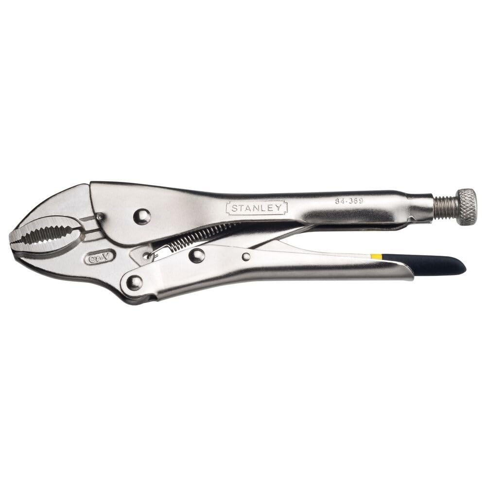 Stanley 10Inch (254mm) Bi-Mat Handle Curved Locking Plier 84-369-1-23 | Automotive, Welding, Metalworking, Workshop & Maintenance Applications