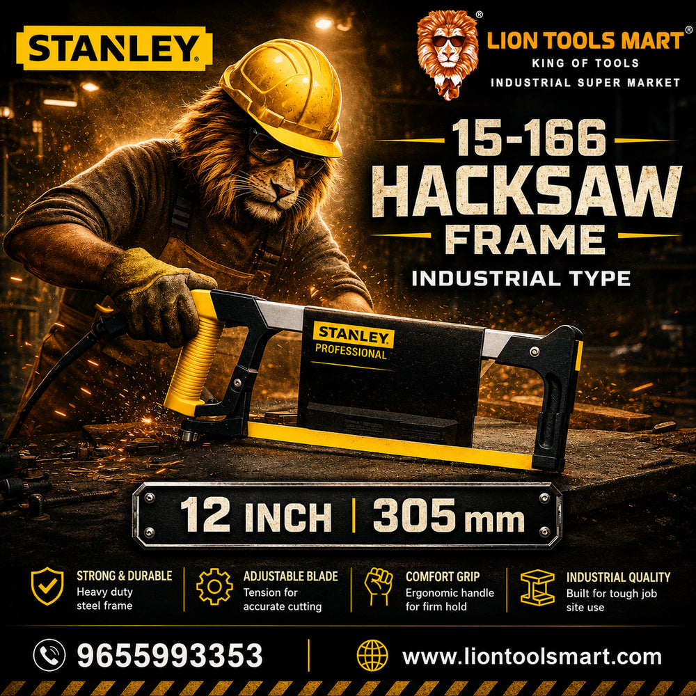 Stanley 15-166 Professional Industrial Hacksaw Frame | 12 Inch / 305mm