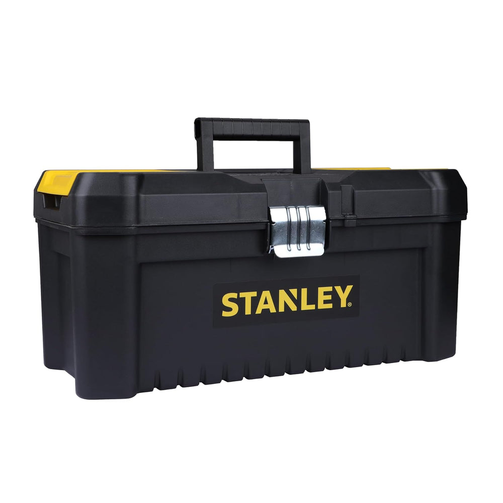 Stanley 16Inch Plastic Essential Toolbox with Metal Latches STST75518-8 | Tool Storage, Workshop, Garage, Home & Maintenance Applications