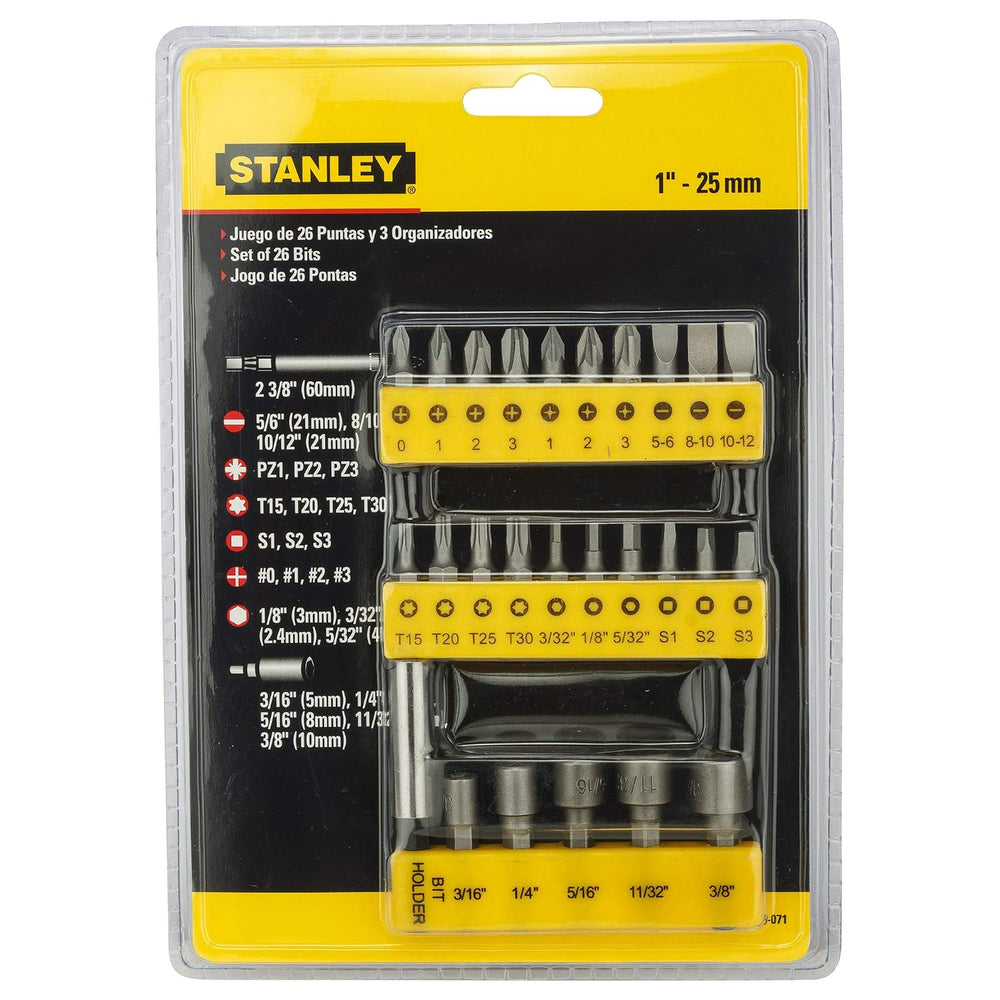 Stanley 29Pcs Screwdriver Insert Bit Set 68-071-23 | Repair, Assembly, Workshop, Garage & Maintenance Applications