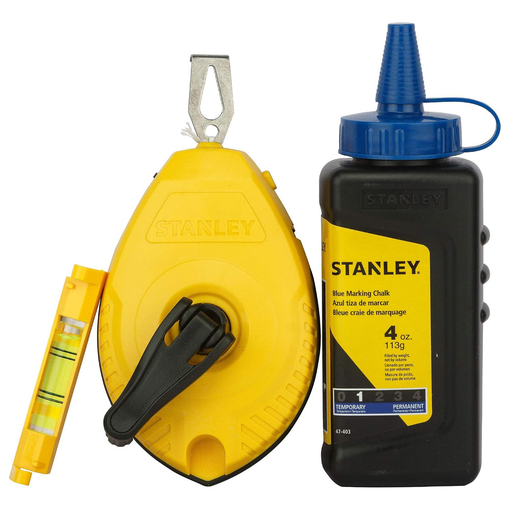Stanley 30M Chalk Line Set STHT47-443 | Construction, Masonry, Flooring, Tiling & Layout Marking Applications