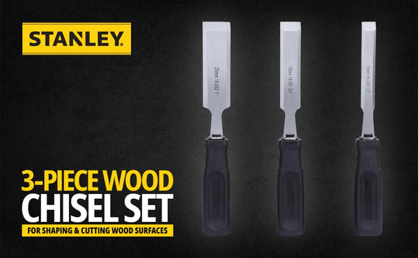 Stanley, Stanley 16-089, Stanley Wood Chisel Set, 3Pcs Wood Chisel Set, Wood Chisel, Carpentry Chisel, Woodworking Tools, Furniture Making Tools, Wood Carving Chisel, Cabinet Making Tools, Joinery Chisel, Heat Treated Chisel, Precision Ground Chisel, Professional Wood Chisel, Woodworking Hand Tools, Carpenter Tools, DIY Woodworking Tools, Stanley Hand Tools, Wood Cutting Chisel, Lion Tools Mart