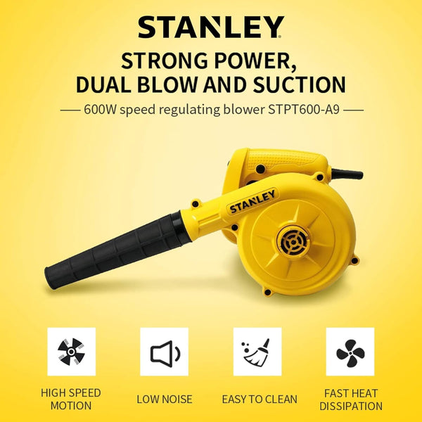 Stanley, Stanley STPT600, STPT600 Blower, Stanley Blower, 600W Blower, 600W Electric Blower, Variable Speed Blower, Electric Air Blower, Power Blower, Dust Blower, Industrial Blower, Workshop Blower, Construction Blower, Suction Blower, Blower Vacuum, Blower Machine, Dust Cleaning Blower, Sawdust Blower, Machinery Cleaning Blower, Garage Blower, House Cleaning Blower, Professional Blower, Corded Blower, Stanley Power Tools, Industrial Cleaning Tools