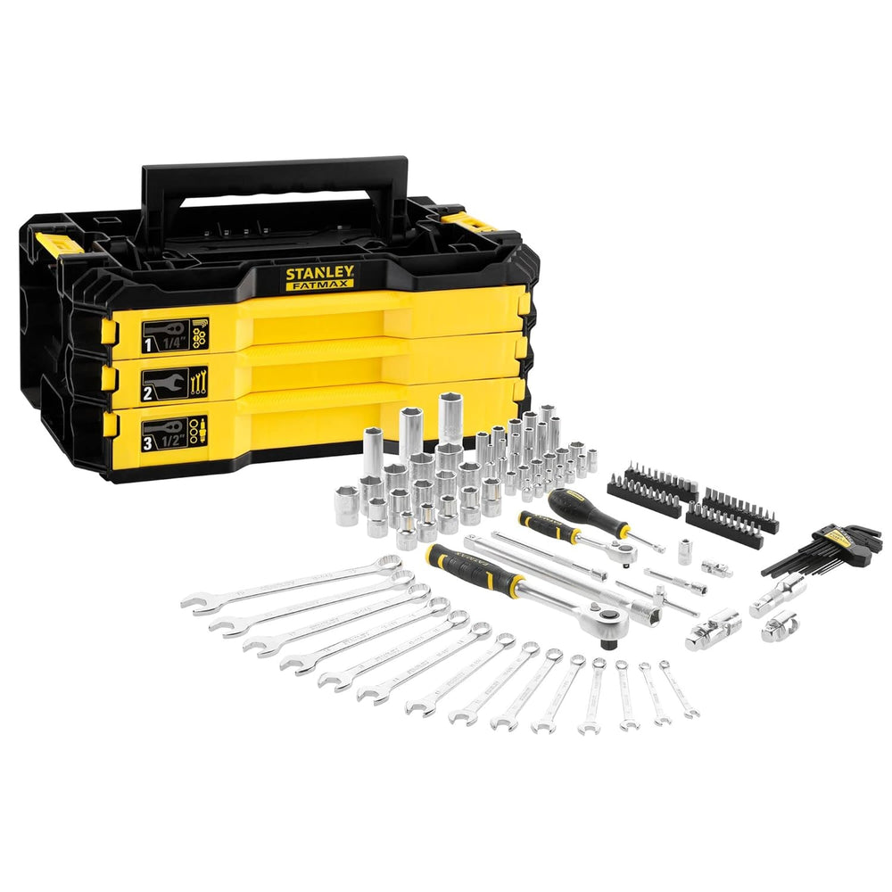 Stanley 126 Pcs 3 Drawer Tool Box FMMT98107-1 | Automotive Repair, Workshop, Garage & Industrial Maintenance Applications